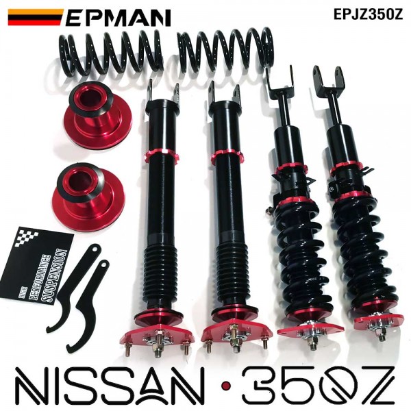 EPMAN Coilovers Spring Struts Racing Suspension Coilover Kit Shock Absorber For 02-08 Nissan 350Z Infinity G35 EPJZ350Z (RANDOM COLOR) EPMAN Coilovers Spring Struts Racing Suspension Coilover Kit Shock Absorber For 02-08 Nissan 350Z Infinity G35 EPJZ350Z (RANDOM COLOR)