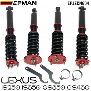 EPMAN Coilovers Spring Struts Racing Suspension Coilover Kit Shock Absorber For Lexus IS250/350 GS350/430 RWD ONLY EPJZCN604 (RANDOM COLOR)