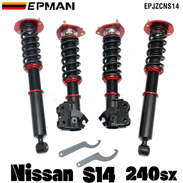 EPMAN Coilovers Spring Struts Racing Suspension Coilover Kit Shock Absorber 16 Way For 95-98 Nissan S14 240sx EPJZCNS14 (RANDOM COLOR) EPMAN Coilovers Spring Struts Racing Suspension Coilover Kit Shock Absorber 16 Way For 95-98 Nissan S14 240sx EPJZCNS14 (RANDOM COLOR)