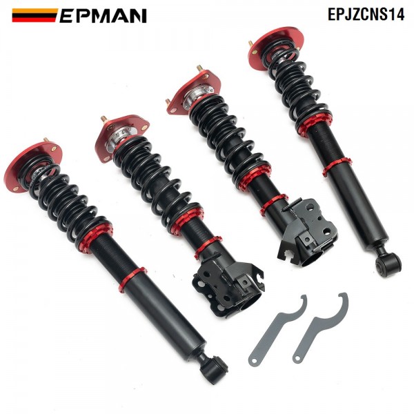 EPMAN Coilovers Spring Struts Racing Suspension Coilover Kit Shock Absorber 16 Way For 95-98 Nissan S14 240sx EPJZCNS14 (RANDOM COLOR) EPMAN Coilovers Spring Struts Racing Suspension Coilover Kit Shock Absorber 16 Way For 95-98 Nissan S14 240sx EPJZCNS14 (RANDOM COLOR)