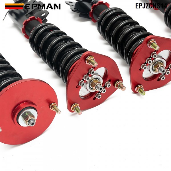 EPMAN Coilovers Spring Struts Racing Suspension Coilover Kit Shock Absorber 16 Way For 95-98 Nissan S14 240sx EPJZCNS14 (RANDOM COLOR) EPMAN Coilovers Spring Struts Racing Suspension Coilover Kit Shock Absorber 16 Way For 95-98 Nissan S14 240sx EPJZCNS14 (RANDOM COLOR)