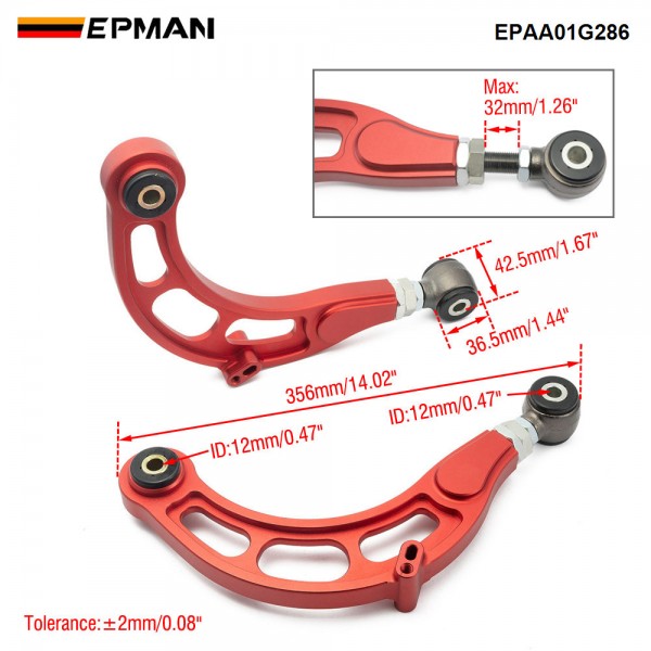 EPMAN Rear Adjustable Camber Arms With Urethane Bushings CNC Billet Aluminum For Civic (FC/FK) 2016-2021 EPAA01G286