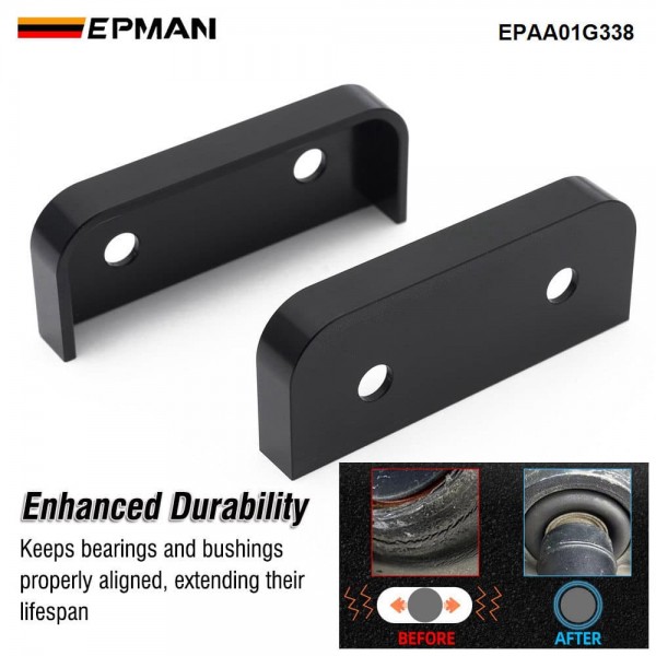 EPMAN Prop Shaft Center Bearing Alignment Cover for VW Golf 7/8 R Arteon R Audi S3 RS3, Anodized Black Kit EPAA01G338