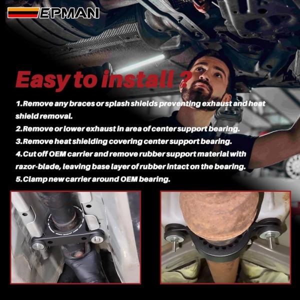 EPMAN Driveshaft Center Support Bearing Carrier Upgrade (CHR03A0) For Dodge WD Durango/Jeep WK2 Grand Cherokee EPAA01G346
