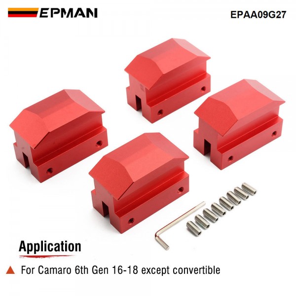 EPMAN 4Pcs Jack Lift Pad Anodized Aluminum for Chevrolet Camaro 6th Gen Except Convertible EPAA09G27
