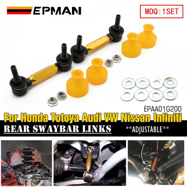 EPMAN Rear Adjustable Range 110-135MM Sway Bar Link HeavyDuty Rear SwayBar Links For Honda Totoya Audi VW Nissan EPAA01G200 EPMAN Rear Adjustable Range 110-135MM Sway Bar Link HeavyDuty Rear SwayBar Links For Honda Totoya Audi VW Nissan EPAA01G200