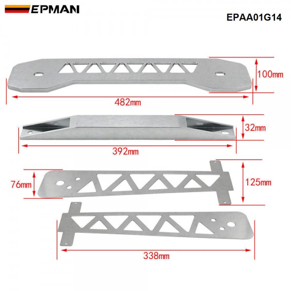 EPMAN 6SETS/CARTON Rear Subframe Brace Tie Bar Lower Control Fake Arm Complete Kit For Honda Civic FG2 FD 06-11 EPAA01G14-6T