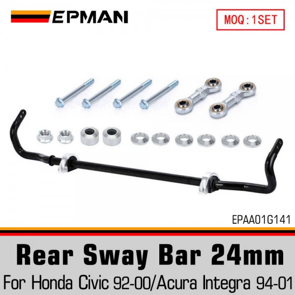 EPMAN Rear Sway Bar Kit 24mm For Honda Civic EK EG EJ EK9 Crx Del Sol Integra EPAA01G141 EPMAN Rear Sway Bar Kit 24mm For Honda Civic EK EG EJ EK9 Crx Del Sol Integra EPAA01G141