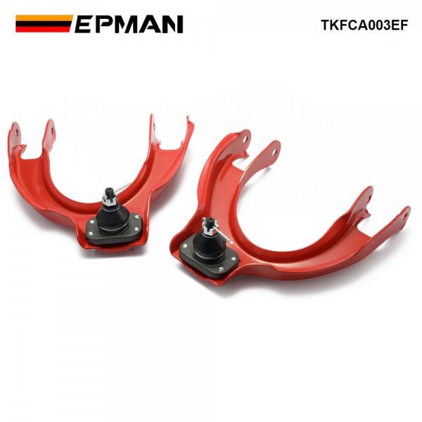EPMAN Adjustable Front Upper Camber Kit Ball Joint Control Arm Compatible For Honda Civic CRX EF DA 88-91, 2-Pieces TKFCA003EF