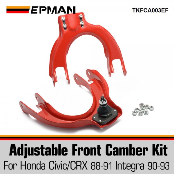 EPMAN Adjustable Front Upper Camber Kit Ball Joint Control Arm Compatible For Honda Civic CRX EF DA 88-91, 2-Pieces TKFCA003EF EPMAN Adjustable Front Upper Camber Kit Ball Joint Control Arm Compatible For Honda Civic CRX EF DA 88-91, 2-Pieces TKFCA003EF