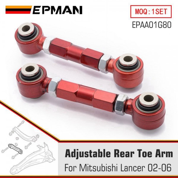 EPMAN Adjustable Rear Toe Arms Spherical Bearings W Spherical Bearings For Lancer CS6A/CS7A 02-06 EPAA01G80