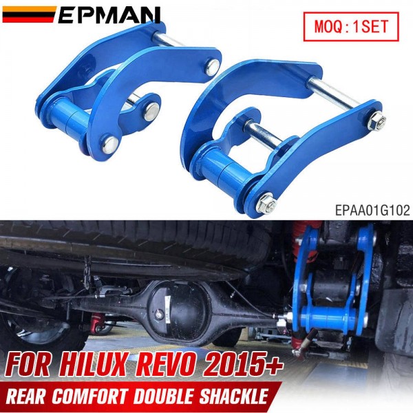EPMAN 2pcs Comfort Double Shackle Suspension Leaf Spring Rear Comfort Double G-Shackles Fit For Toyota Hilux REVO 2015+ EPAA01G102 EPMAN 2pcs Comfort Double Shackle Suspension Leaf Spring Rear Comfort Double G-Shackles Fit For Toyota Hilux REVO 2015+ EPAA01G102