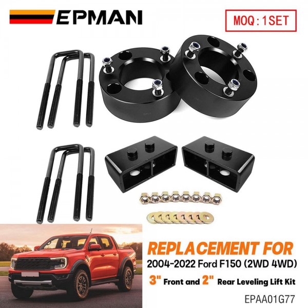 EPMAN 3" F+2" R Full Suspension Lift Kits 3inch Front Strut Spacers and 2inch Rear Leveling Kit For 2004-2022 Ford F150 4/2WD EPAA01G77