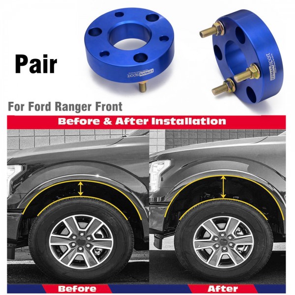 EPMAN Sport Suspensions Front Rear Pro Billet Lift Kit For Ford Ranger Front ,4x4 - Front Strut Spacers - Forged Aircraft Aluminum Billet EPFL07FD56