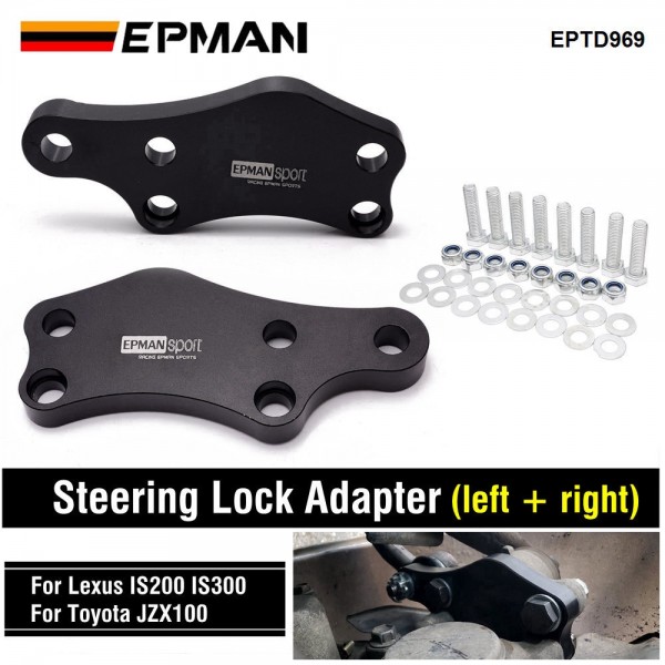 EPMAN Aluminum T-6061 Steering Lock Adapter Increasing Turn Angle About +25% For Toyota JZX100 For Lexus IS200 IS300 EPTD969 EPMAN Aluminum T-6061 Steering Lock Adapter Increasing Turn Angle About +25% For Toyota JZX100 For Lexus IS200 IS300 EPTD969