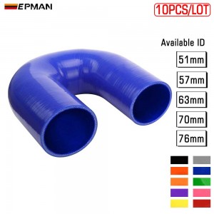 TANSKY 10PCS/LOT Silicone 180 Degree U Bend Elbow Coupler Hose High Temp 4-ply Reinforced Radiator Hose 51mm 57mm 63mm 70mm 76mm